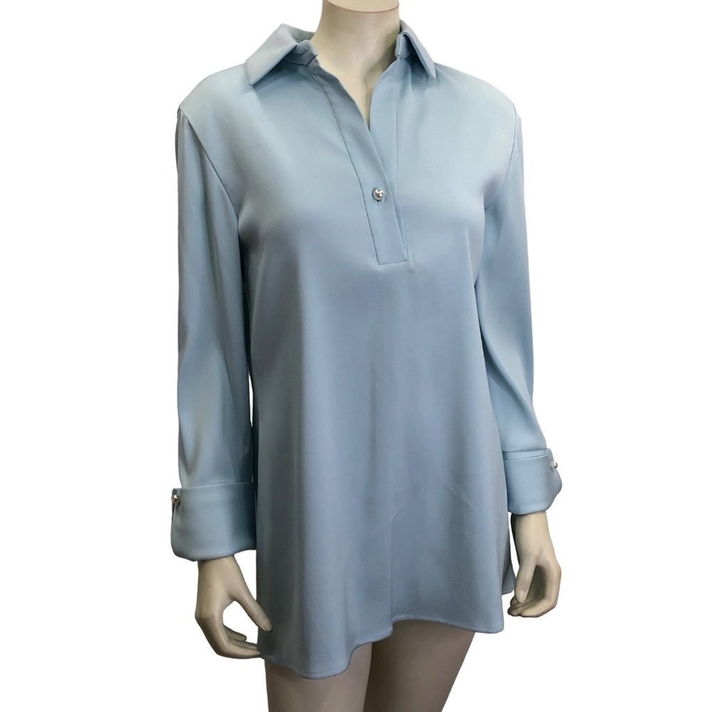 PRESTON & YORK THEA POINT COLLAR LONG SLEEVE BLOUSE SM NEW WITH TAG